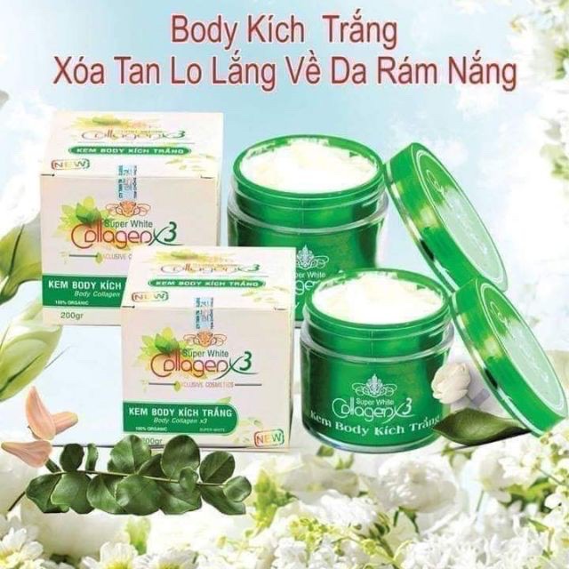 [HCM][ Chính Hãng ] Kem Body Kích Trắng Collagen X3  kem collagen x3 kem body x3