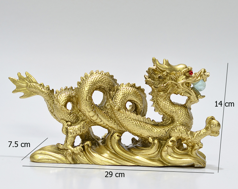Tượng Rồng Nằm Cỡ Lớn Màu Đồng
