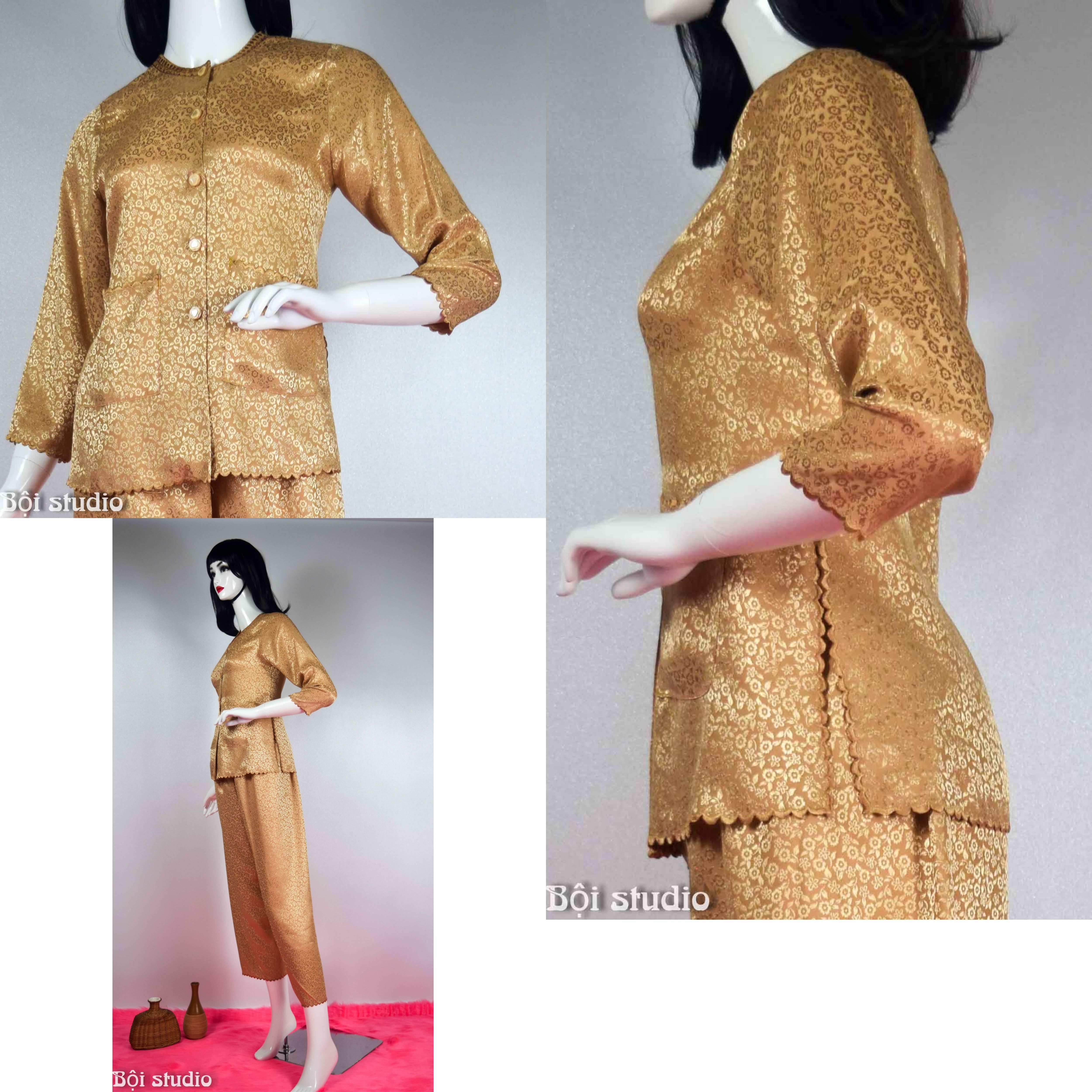 [HCM]Quà Cho Mẹ Trung Niên  Áo 2 Túi  THÁI TUẤN Vải Gấm Trung Niên Loại : Tay Dài. Quần dài