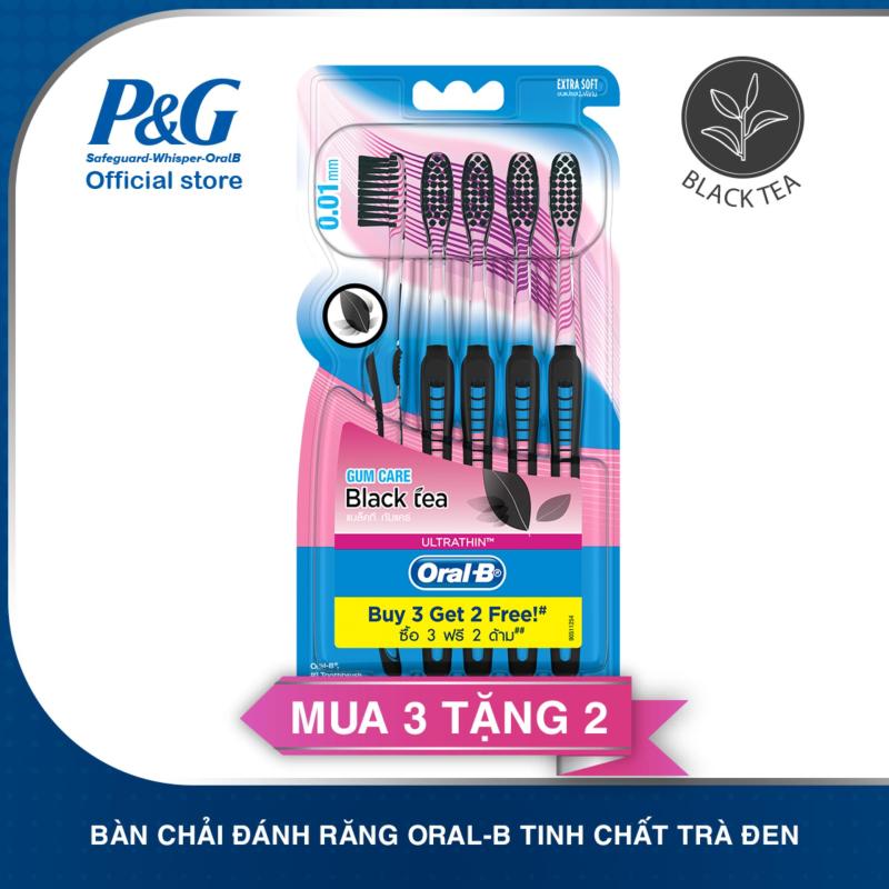 Vỉ 5 bàn chải đánh răng oral-b tinh chất trà đen