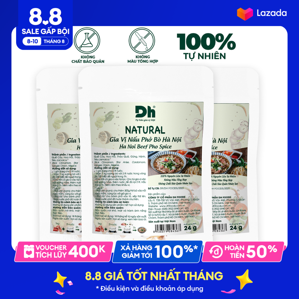 Combo 3 Natural Gia Vị Nấu Phở Bò Hà Nội Dh Foods