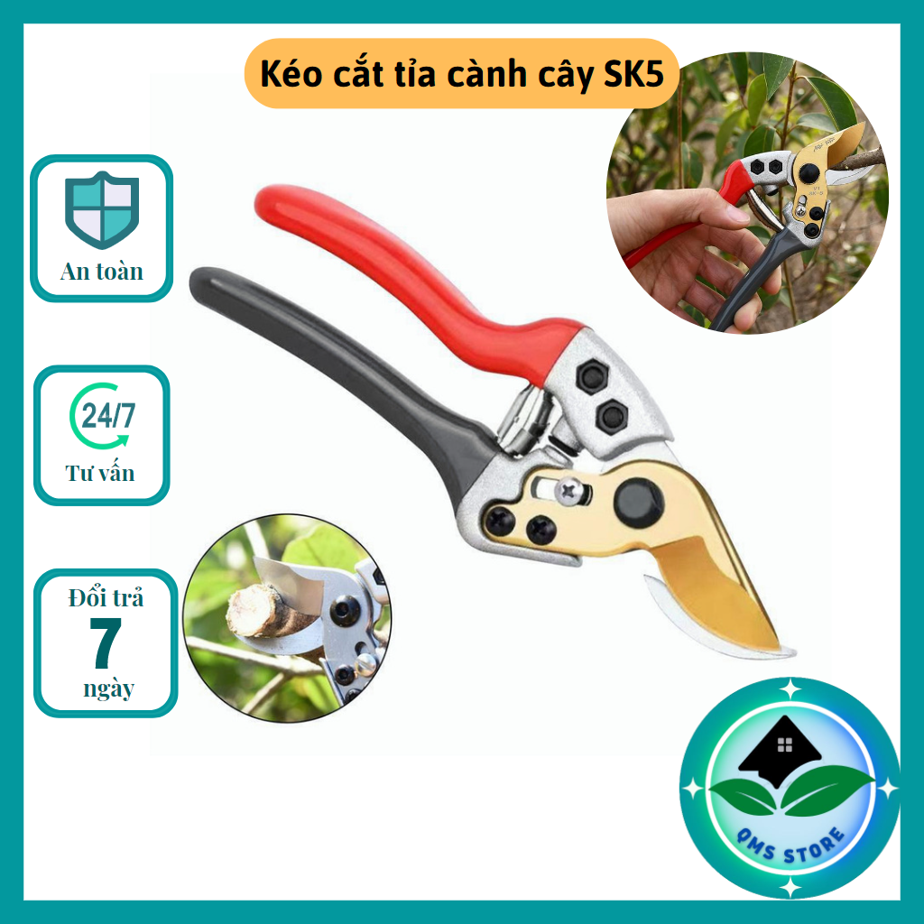 Kéo cắt tỉa cành cây chính hãng chất liệu thép SK5 không gỉ - GD024