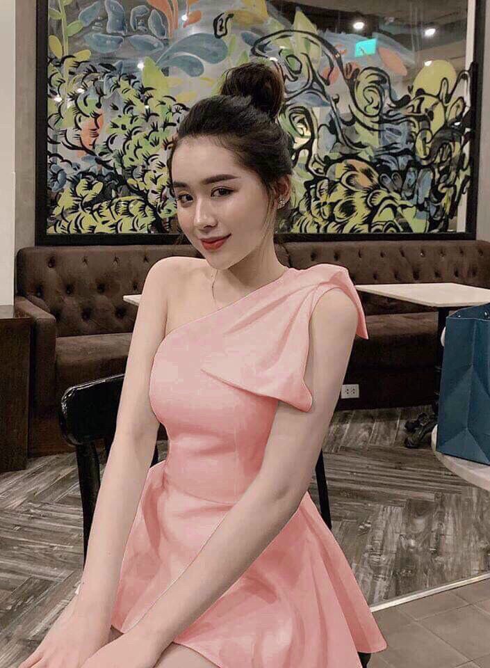 [hàng new] Sét bộ cột nơ lệch vai siêu dễ thương