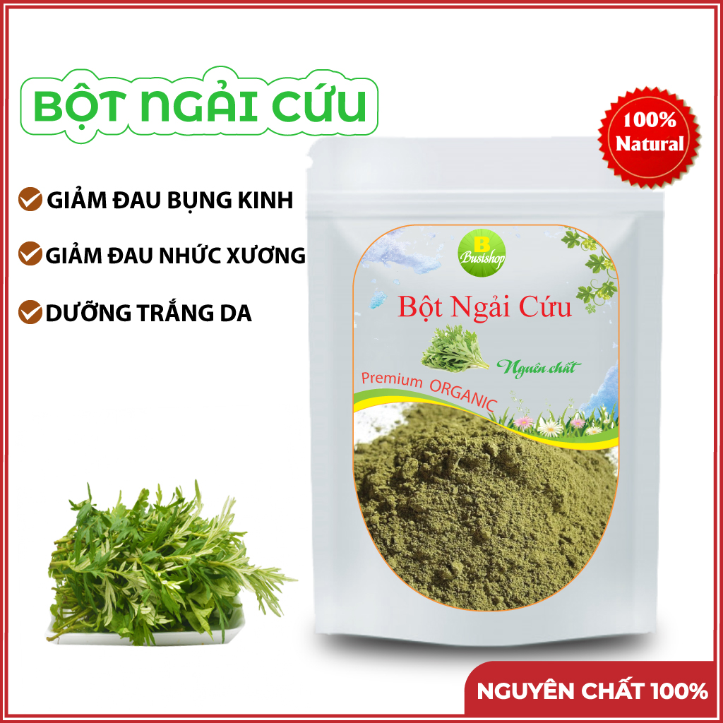 Bột Ngải Cứu Nguyên Chất 100g - thanh nhiệt, giải độc, làm đẹp da