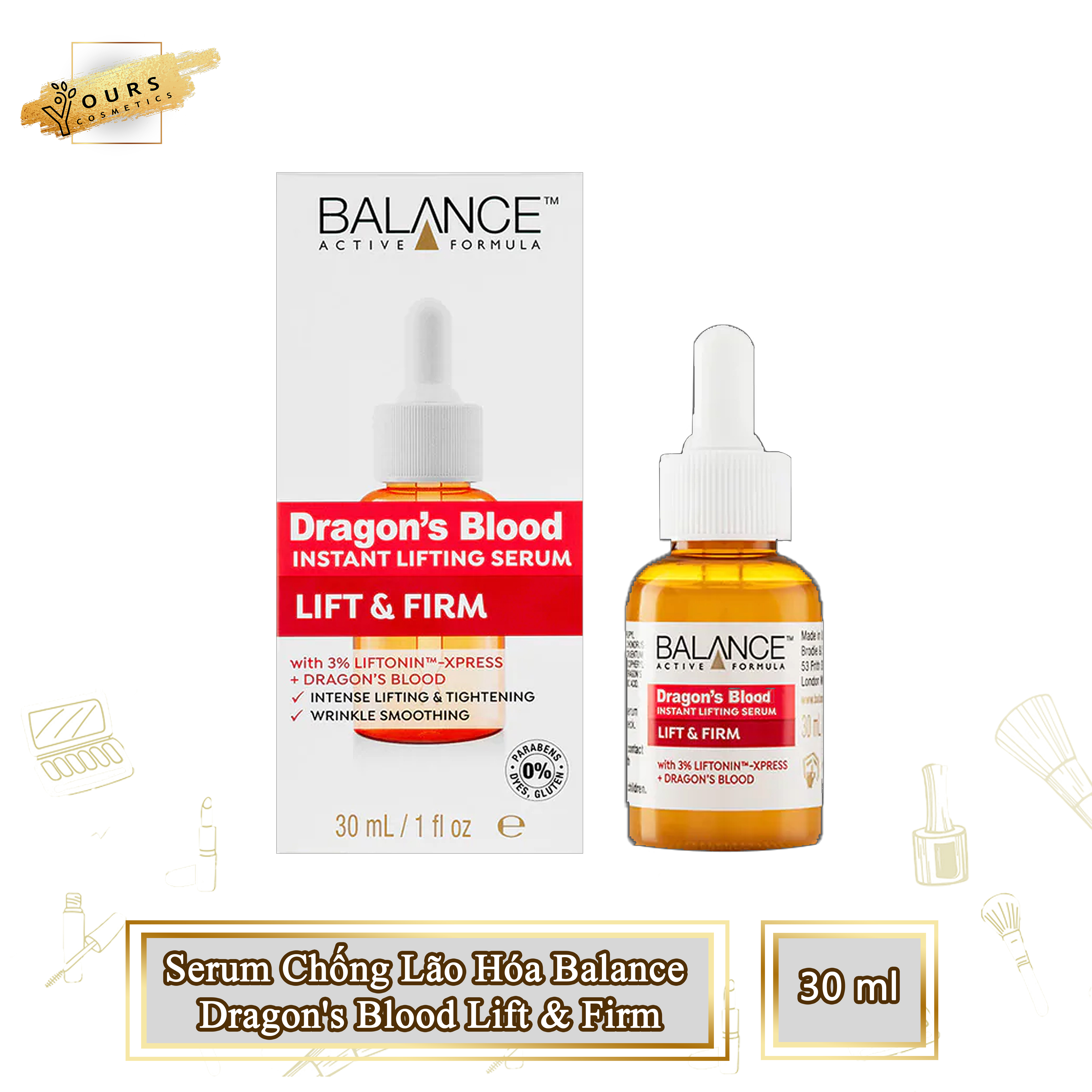 [Đại Lý Chính Thức] Serum Chống Lão Hóa Ngăn Ngừa Nếp Nhăn và Săn Chắc Da Tinh Chất Máu Rồng Balance Dragons Blood 30ml - Giấy Kiểm Định An Toàn Bộ Y Tế