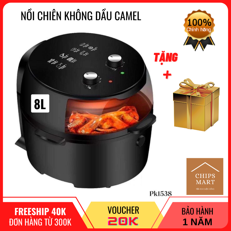 [SALE SỐC] NỒI CHIÊN KHÔNG DẦU CAMEL 5L, 6L, 7L, 8L, 9L, Nineshield 8L – Hàng chính hãng - Bảo hành 1 năm - Chiên không dầu, không khói 360o – Hạn chế dầu mỡ - Giữ độ ngon ngọt và dinh dưỡng của thực phẩm