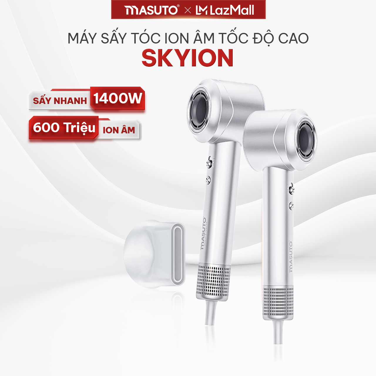 Máy sấy tóc ion âm Masuto Skylon 2 chiều nóng lạnh tạo kiểu bảo vệ tóc bảo hành 24 tháng