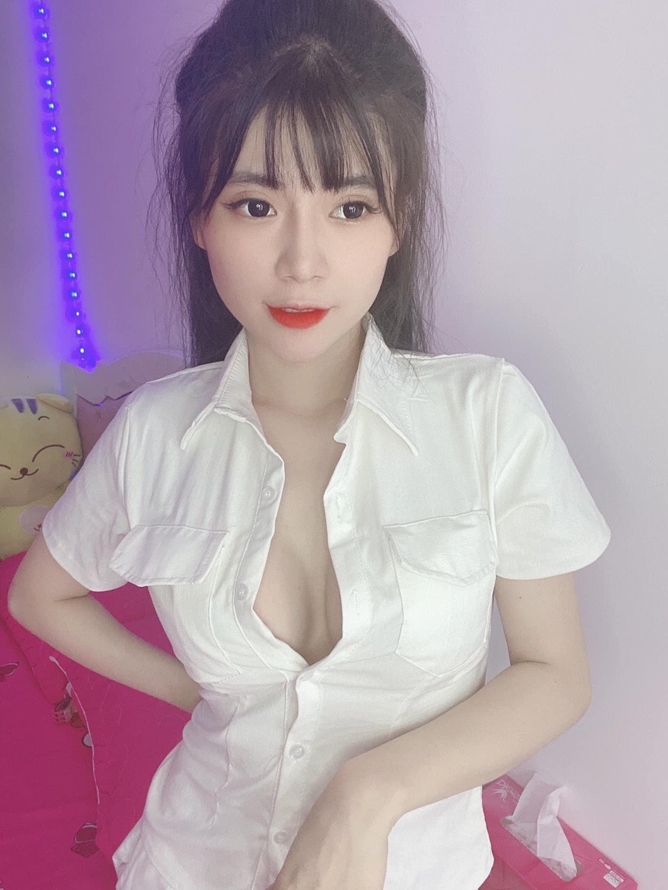 Áo sơ mi nữ tây ngắn siêu hót m746