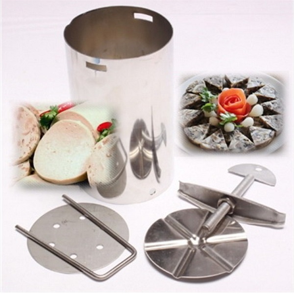Khuôn làm giò chả inox loại 1kg, - bộ khuôn làm giò inox cao cấp tiện dụng