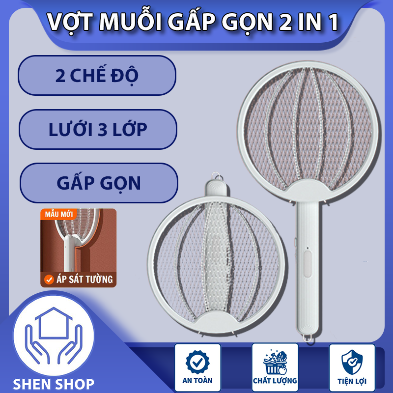 Vợt bắt muỗi thông minh gấp gọn có đế sạc, vợt muỗi gấp gọn 2 in 1 kiêm đèn bắt muỗi tự động, máy bắt muỗi thông minh an toàn 2 lớp lưới bảo vệ, cây vợt muỗi gấp gọn rẻ hơn vợt muỗi xiaomi, vợt muỗi điện quang