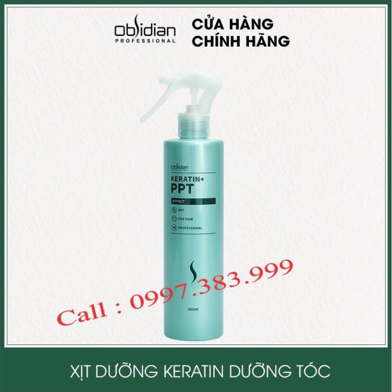 Xịt dưỡng đa năng phục hồi tóc khô xơ hư tổn Obsidian Keratin PPT 320ml nhập khẩu Hàn Quốc
