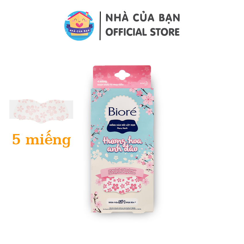 Miếng Dán Mũi Lột Mụn Mũi Biore Hương Hoa Anh Đào (5 miếng) hàng chính hãng, giá cực rẻ, hạn sử dụng 60 tháng
