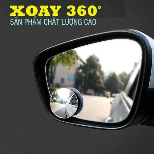 Bộ 2 gương cầu lồi chiếu hậu xóa điểm mù xe hơi xoay 360 độ