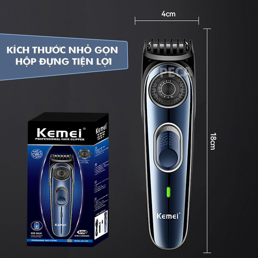 Tông đơ cắt tóc chuyên nghiệp kemei km 1256 chỉnh cữ tự do