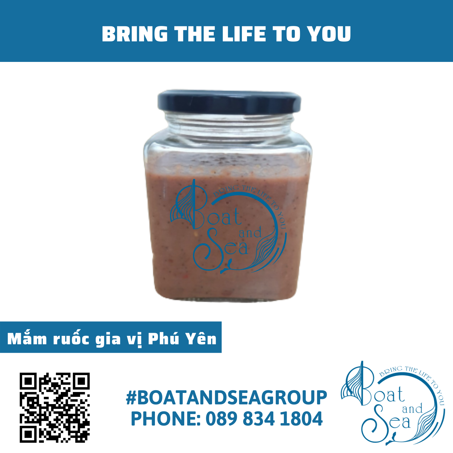 Mắm Ruốc gia vị Phú Yên - Hộp thủy tinh 500g