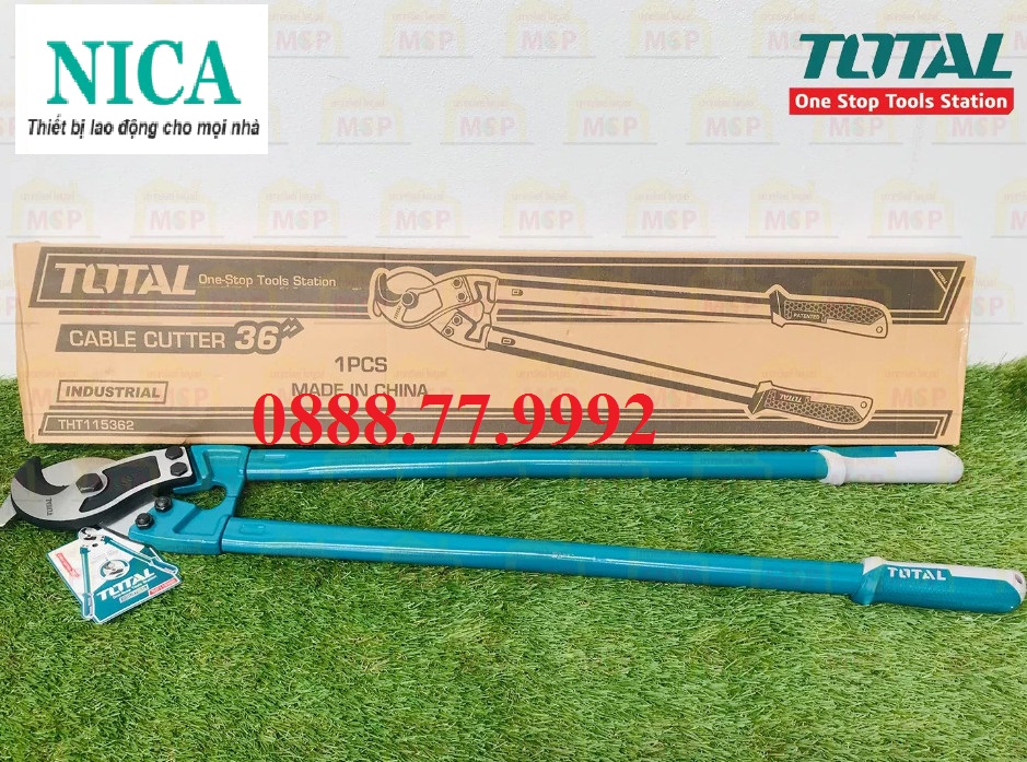 Kềm cắt cáp điện total tht115362 36 inch, đầu kìm 65mn chịu nhiệt tốt, dùng cắt cáp nhôm và đồng - chính hãng
