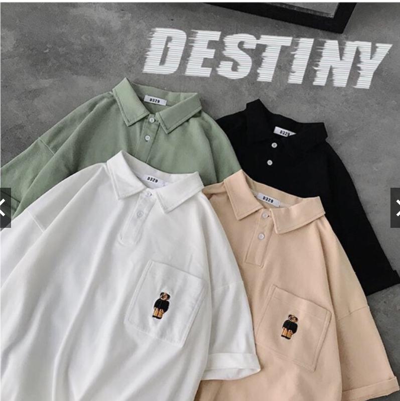 Áo thun tay lỡ form rộng có cổ