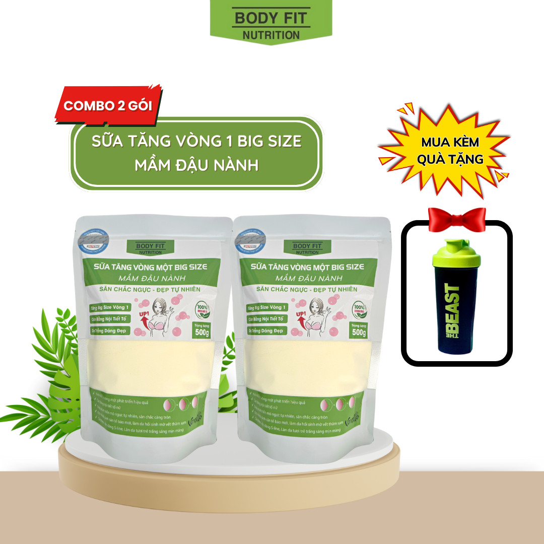 Combo 2 Túi Sữa Tăng Vòng 1 Bog Size BodyFit 1kg - Tặng bình lắc