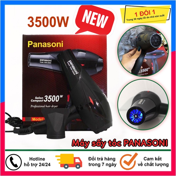 Máy sấy tóc, máy tạo kiểu tóc Panasoni công suất 3500W 2 chiều 4 chế độ, tặng kèm đầu thổi