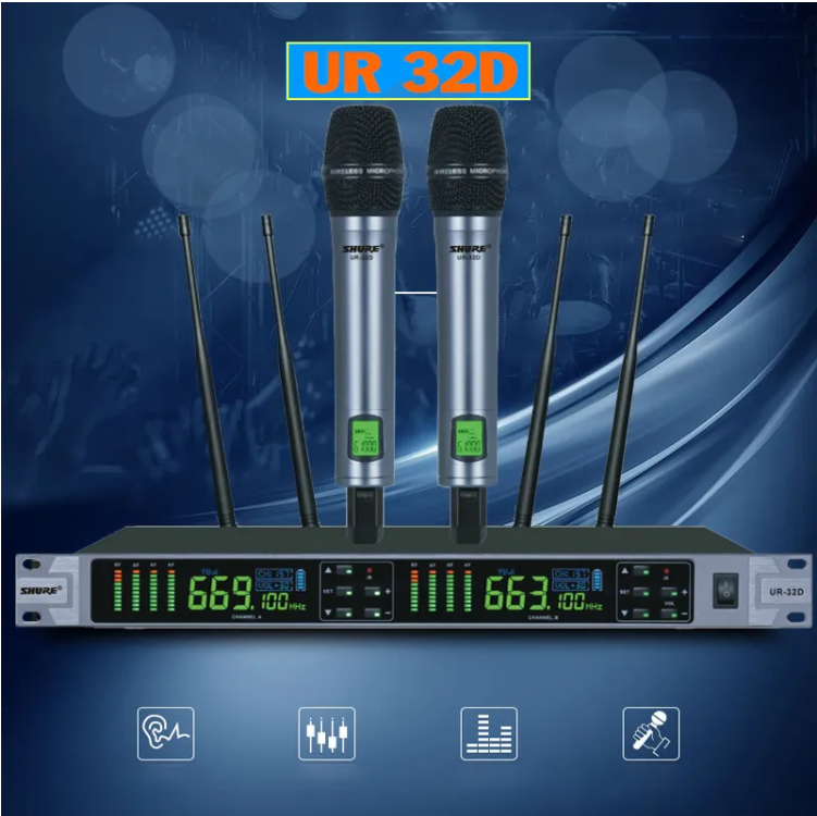 [CHÍNH HÃNG MỸ] Micro Không Dây Shure UR32D - Mic Hát Karaoke Cao Cấp SHURE Công Nghệ Sóng Siêu Cao 