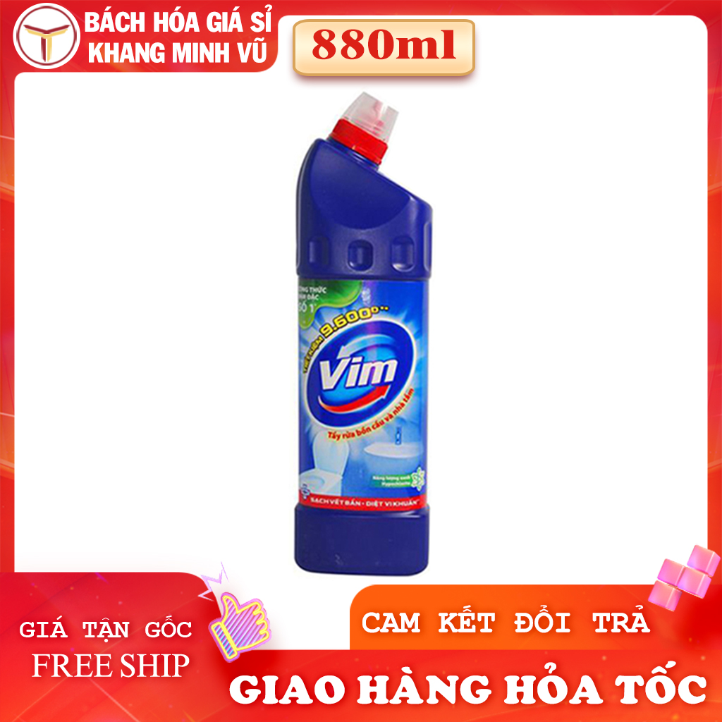 Tẩy Bồn Cầu Vim Diệt Khuẩn Xanh Dương Chai 880ml
