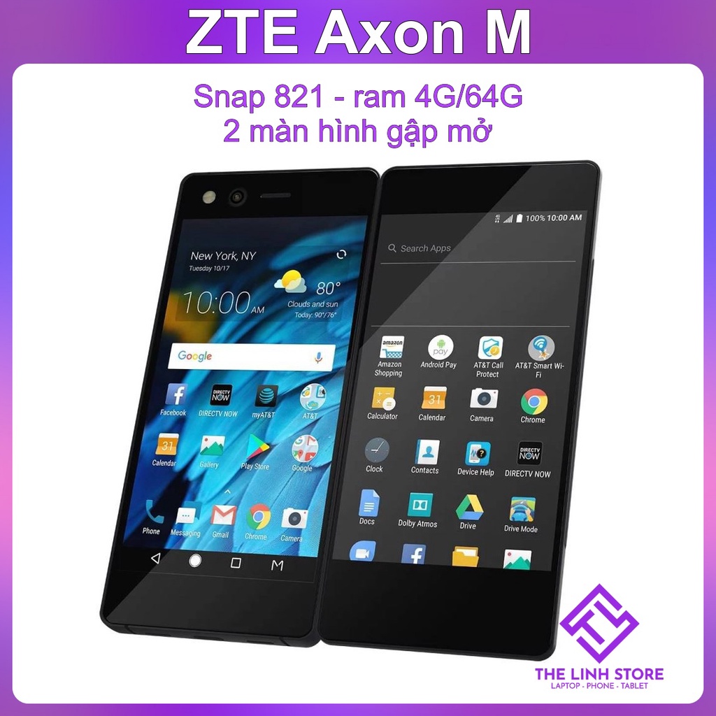 Điện thoại zte axon m có 2 màn hình - ram 4g 64g