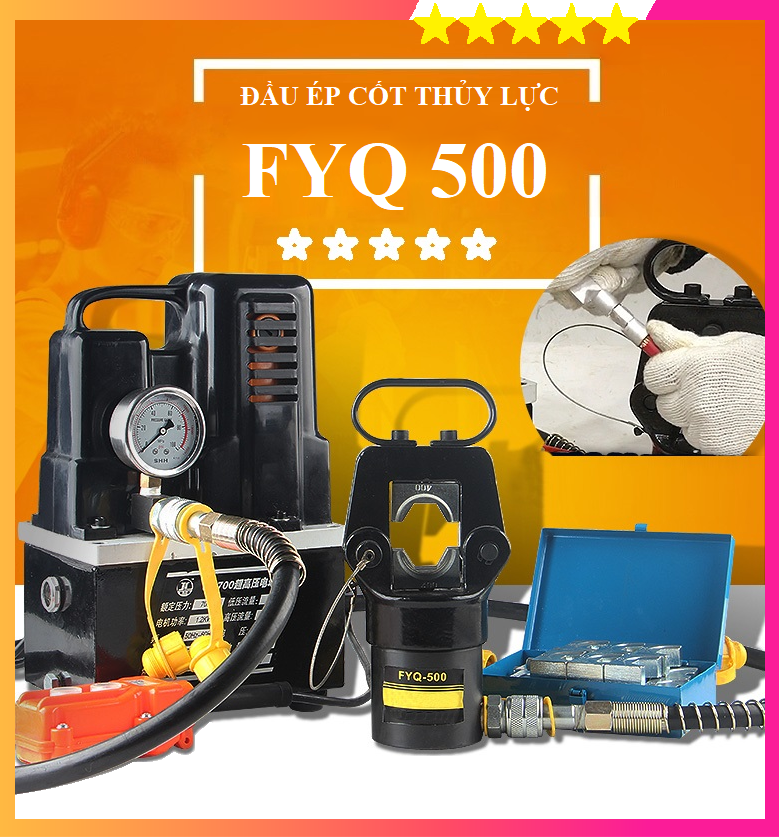 Đầu ép cos thủy lực fyq500 - phạm vi ép 16-500mm2 - bảo hành 6 tháng