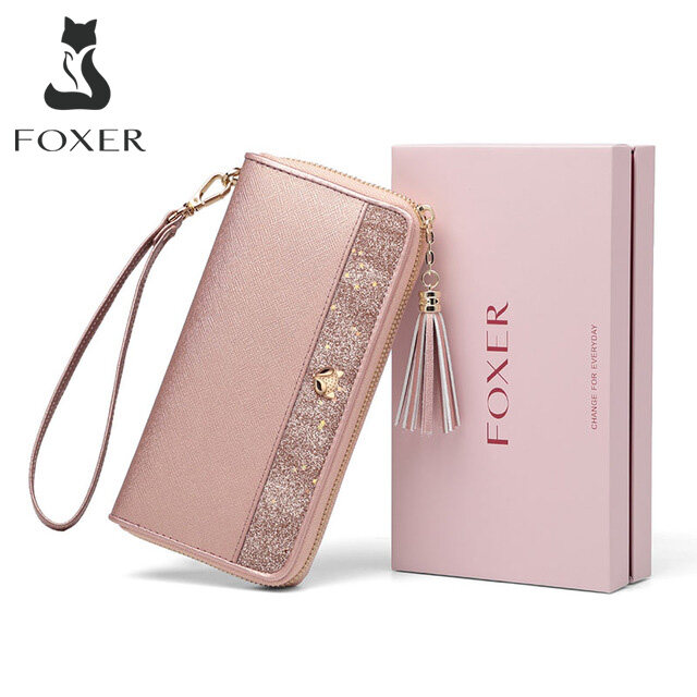 Ví Dài Sành Điệu FOXER Cho Nữ, Ví Da Đựng Tiền Nữ Sang Trọng Có Ngăn Đựng Thẻ Ví Cầm Tay Dự Tiệc