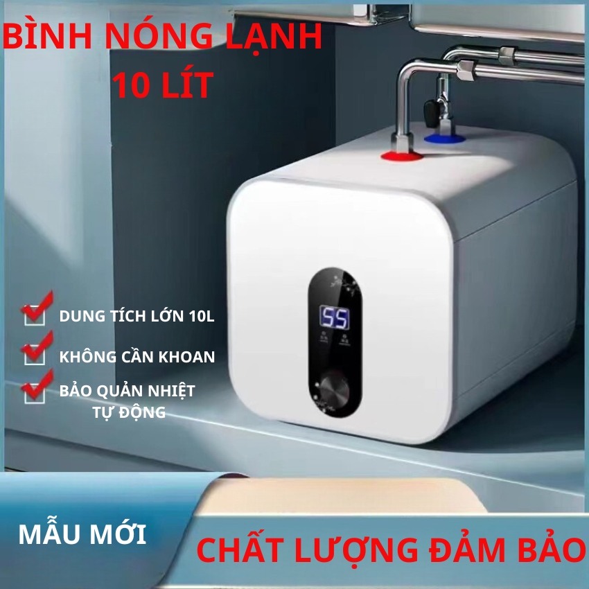 Bình nóng lạnh, bình nước nóng lạnh mini, bình nước nóng lạnh 10 lít điều chỉnh nhiệt độ thích hợp mọi nhu cầu sử dụng. Bình nước nóng dùng cho phòng tắm, nhà bếp...