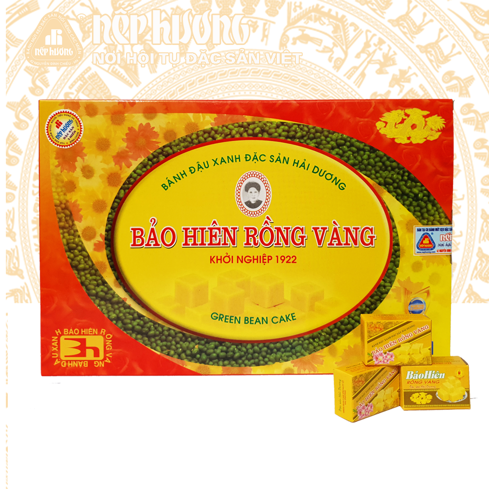 Bánh đậu xanh - Bảo Hiên Rồng Vàng - Hộp 450g - Đặc sản Hải Dương