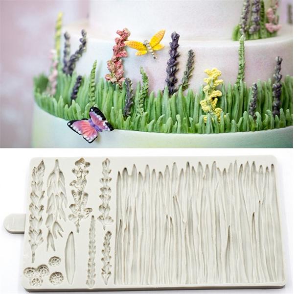 Khuôn Silicon Viền Thành Cỏ Hoa Lavender