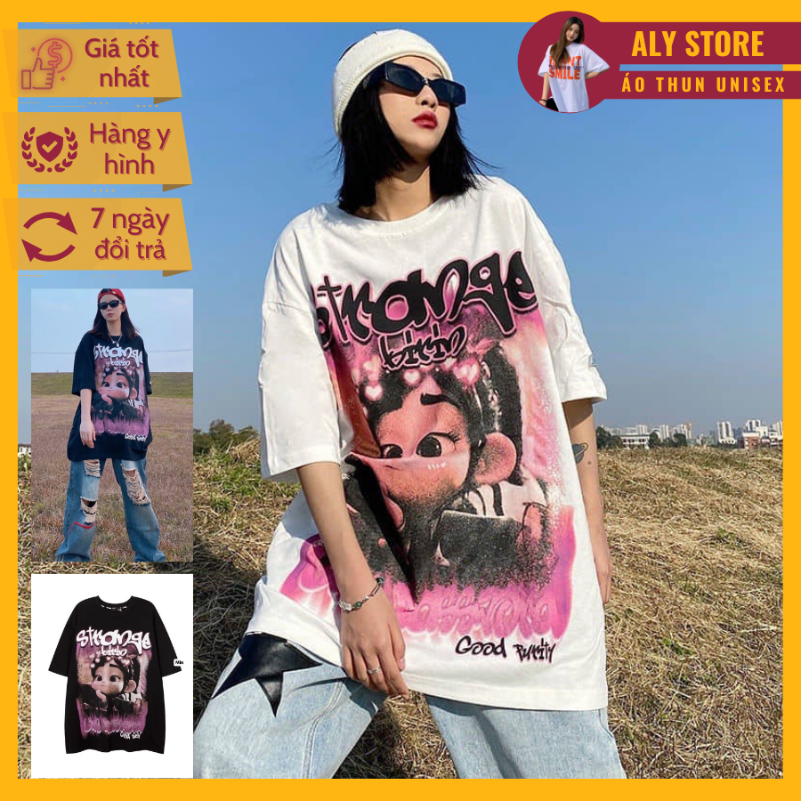 Áo thun nam nữ form rộng BABIE STRANGE - Áo phông unisex tay lỡ full size phong cách ulzzang thích hợp làm áo cặp, áo nhóm, áo gia đình, áo bạn thân AT057