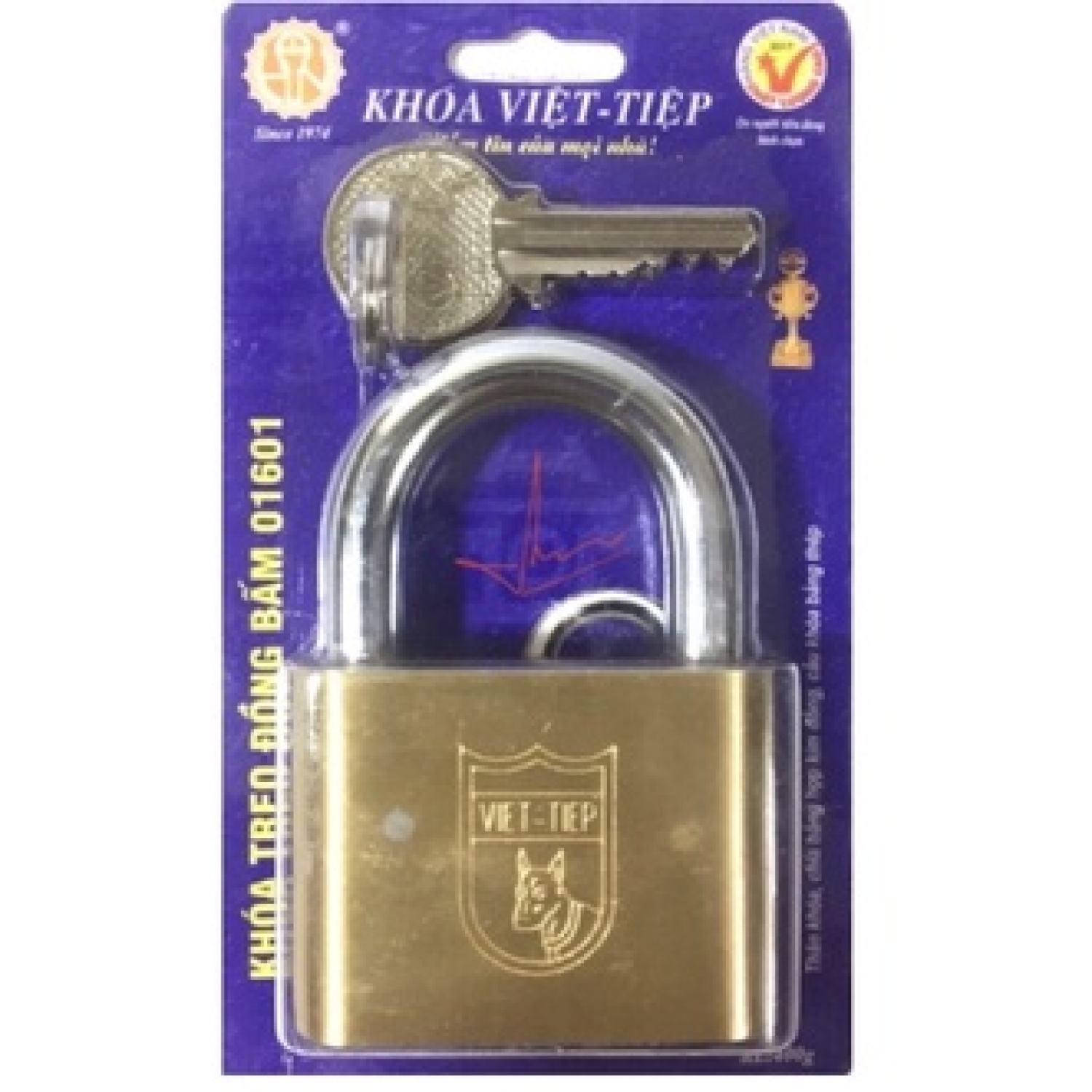 Chính Hãng - Ổ Khoá Việt Tiệp đồng thau nguyên khối