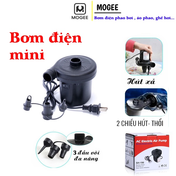 Máy bơm điện phao bơi và ghế hơi có đầu hút chân không tiện dụng mini