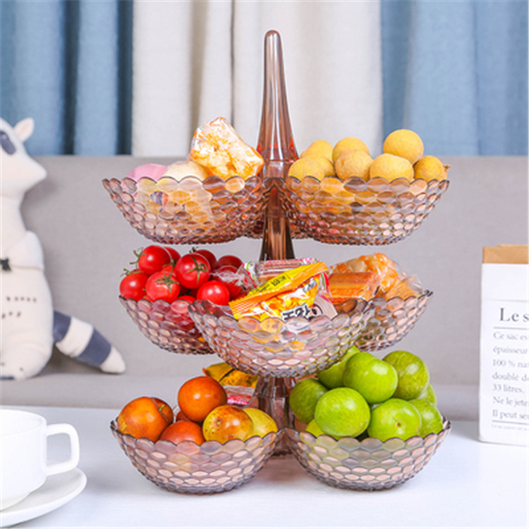 Khay nhựa 1 tầng 3 ngăn đựng trái cây bánh kẹo