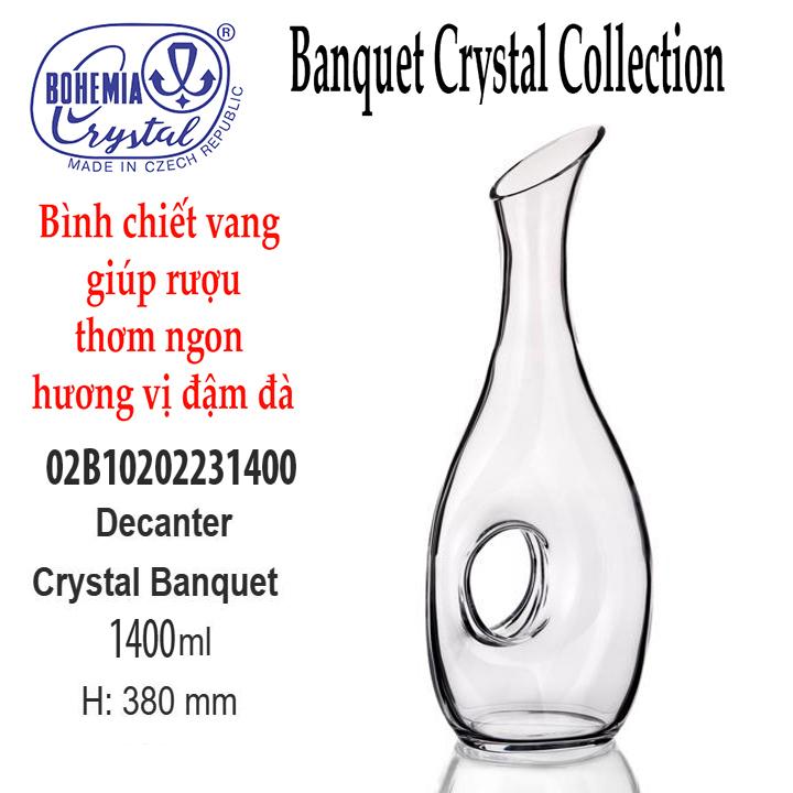 Bình chiết vang pha lê 1400ml Tiệp Khắc