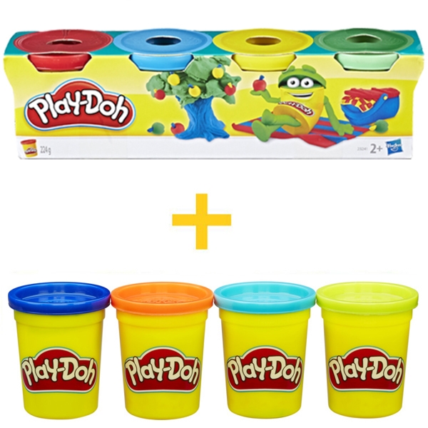 Đồ Chơi Đất Nặn Play-Doh Bộ Bột 4 Hộp Đất Nặn Kèm Bộ 4 Hộp Đất Nặn Mini CBB5517/23241-25