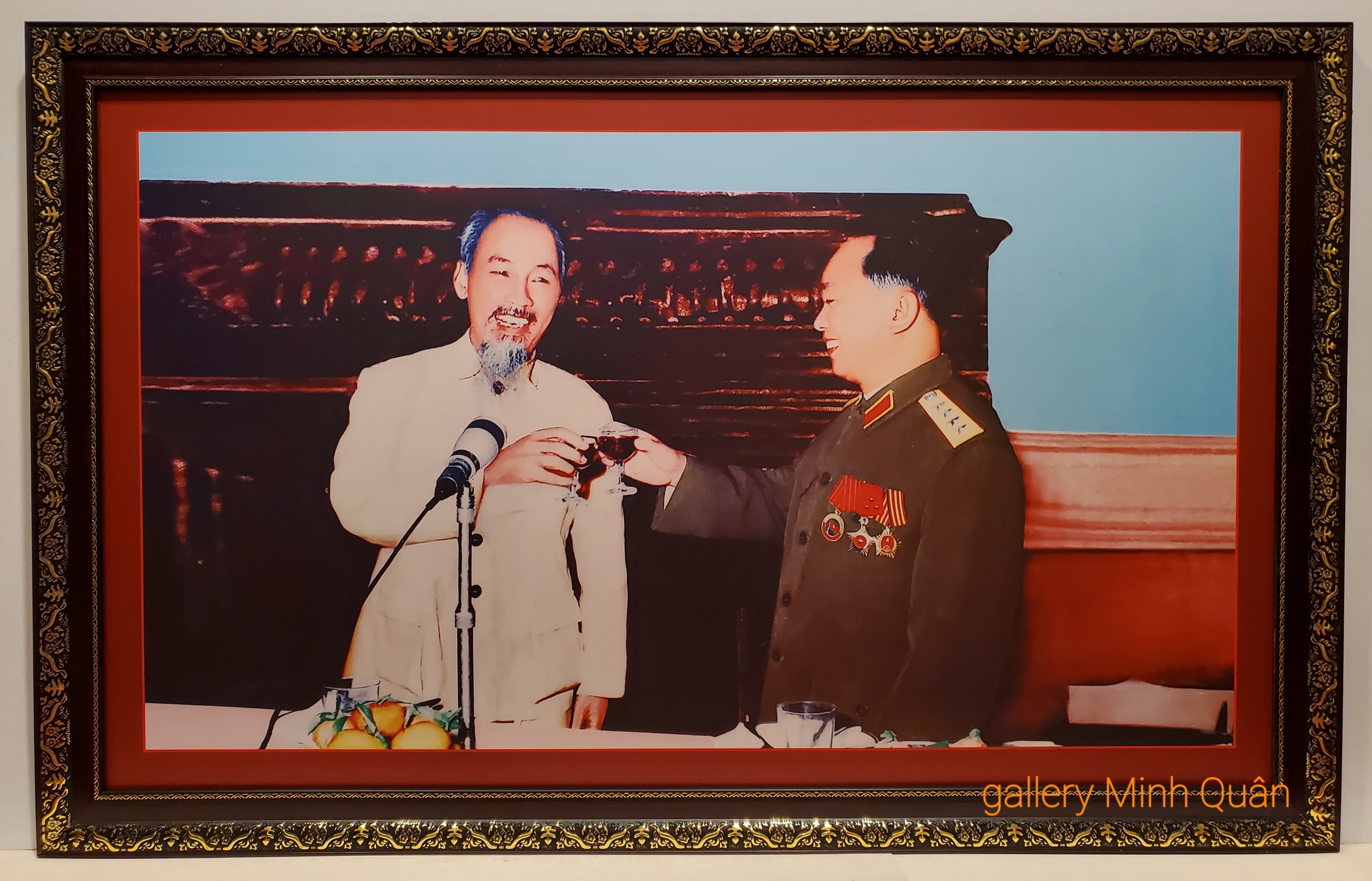 Tranh ảnh ảnh gốc in dầu -Bác Hồ & Bác Giáp