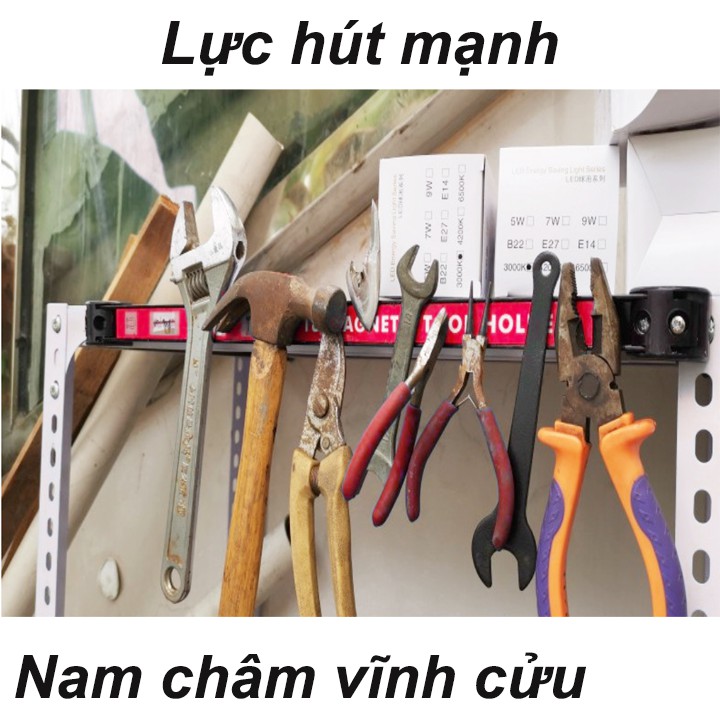 Thanh Nam Châm Treo Dụng Cụ Đồ Nghề Sửa Chữa Ke Nam Châm Treo Dao Kéo Đa Năng Dài 50cm Lực Hít Siêu Mạnh