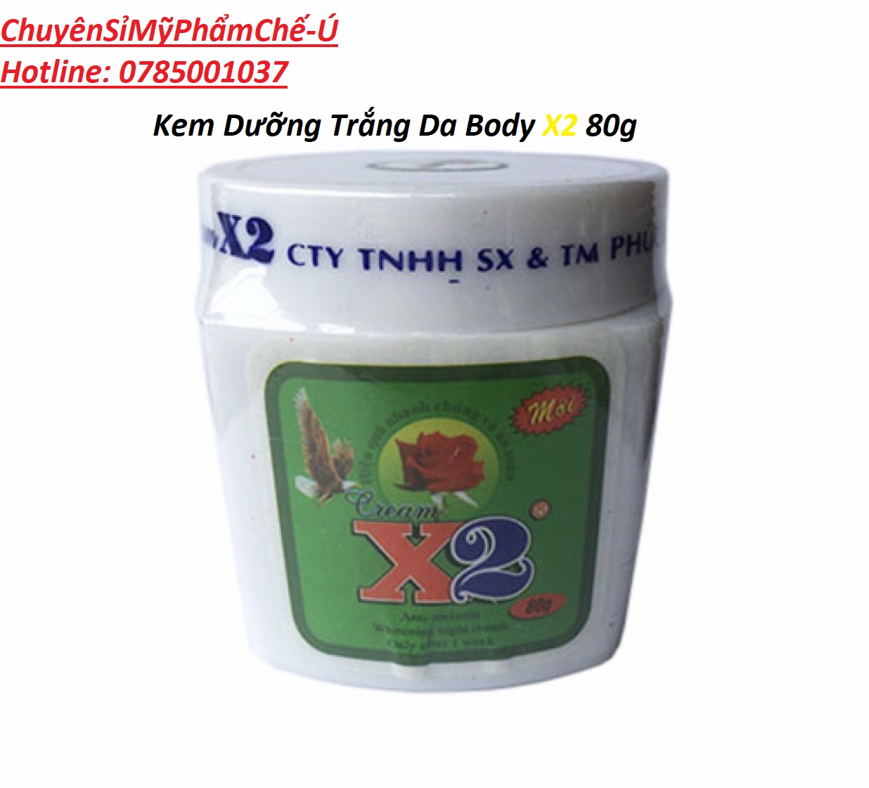 Kem dưỡng trắng da body x2 80g
