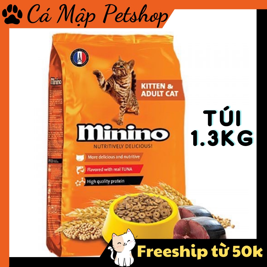 Hạt cho mèo Minino vị cá ngừ, hạt cho mèo từ 2 tháng tuổi