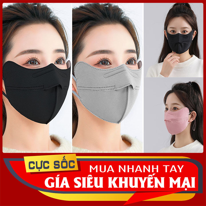 Khẩu Trang Chống Nắng 3 lớp Cotton Mềm Mại Giúp Bảo Vệ Và Có Thể Giặt Sạch