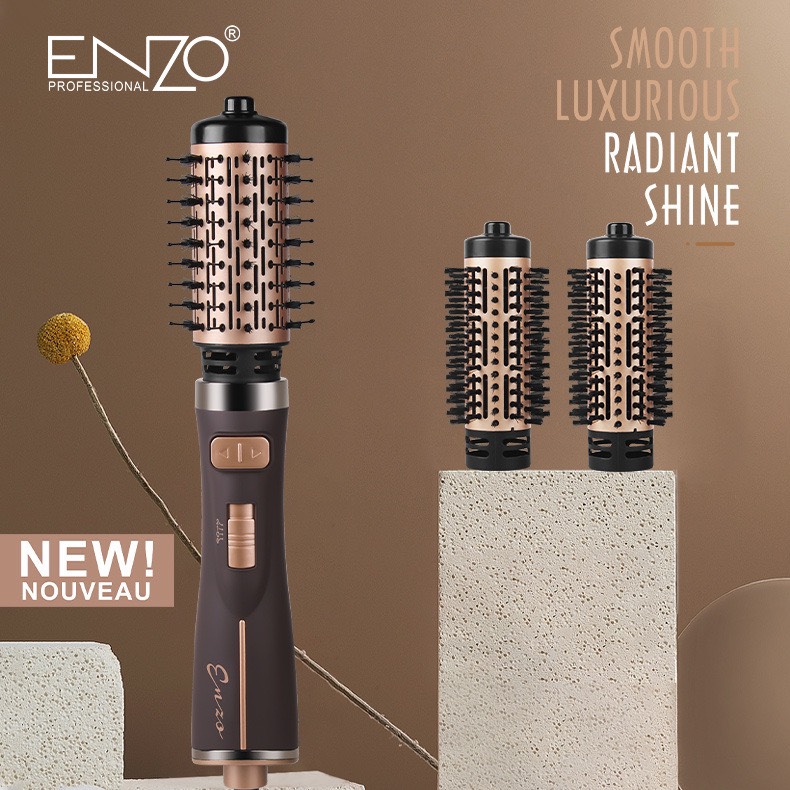 Lược điện ENZO 743 thương hiệu italia , xoay 360 độ tự động đảo chiều , lược điện 5 in 1 , sấy tóc , uốn tóc , tạo phồng
