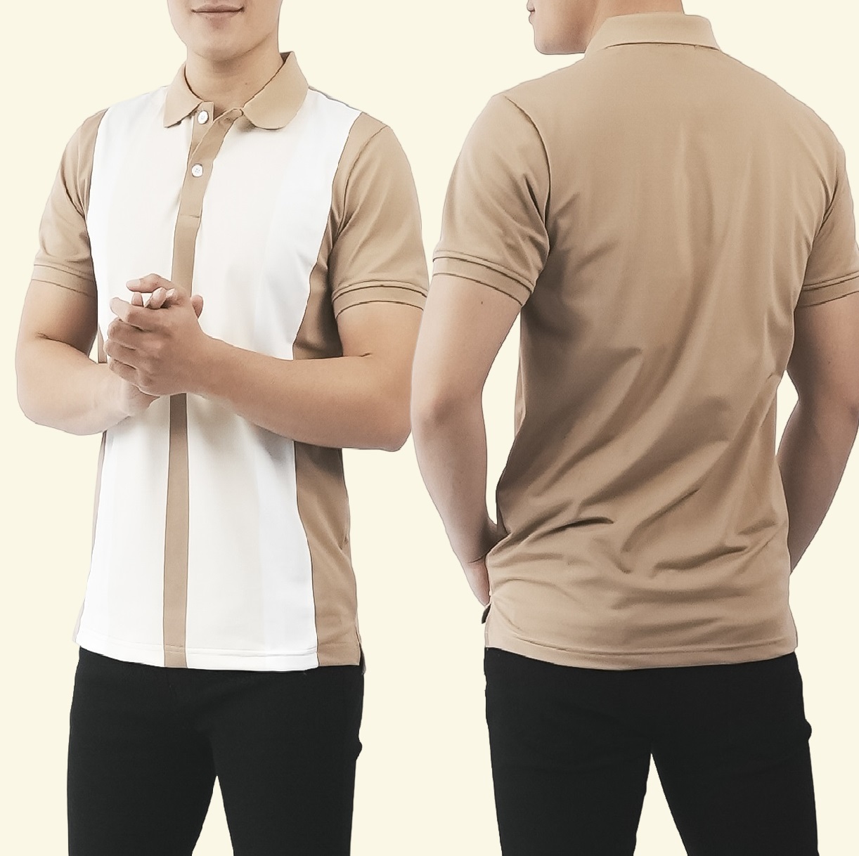 Áo thun polo nam cổ bẻ tay ngắn viền bo tay polo pack man