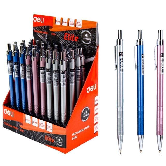 Bút chì bấm thân kim loại deli 0.5mm - 6492