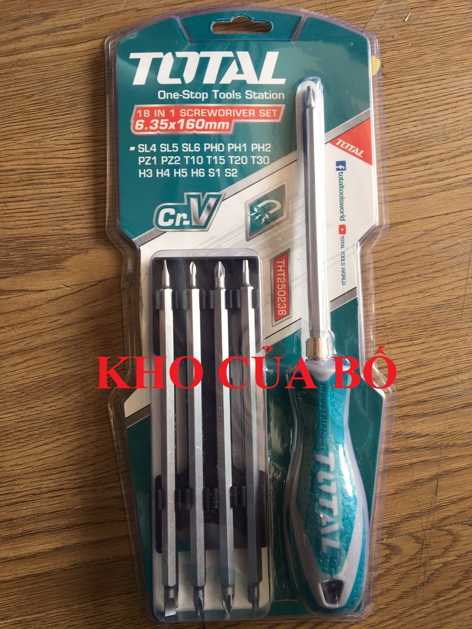 Bộ tua vít đa năng 18 trong 1 total tht250236