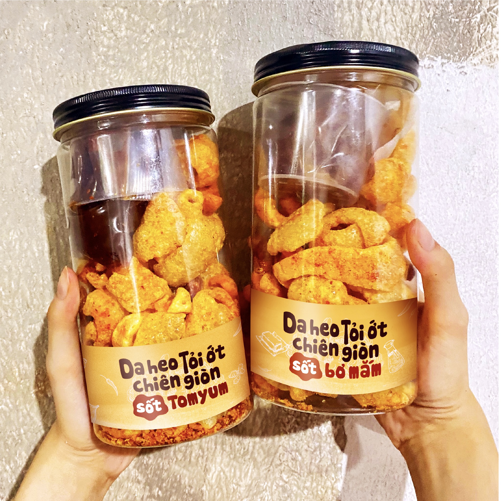Da heo tỏi ớt chiên giòn rộp rộp - đậm vị hai loại sốt bơ mắm - tomyum