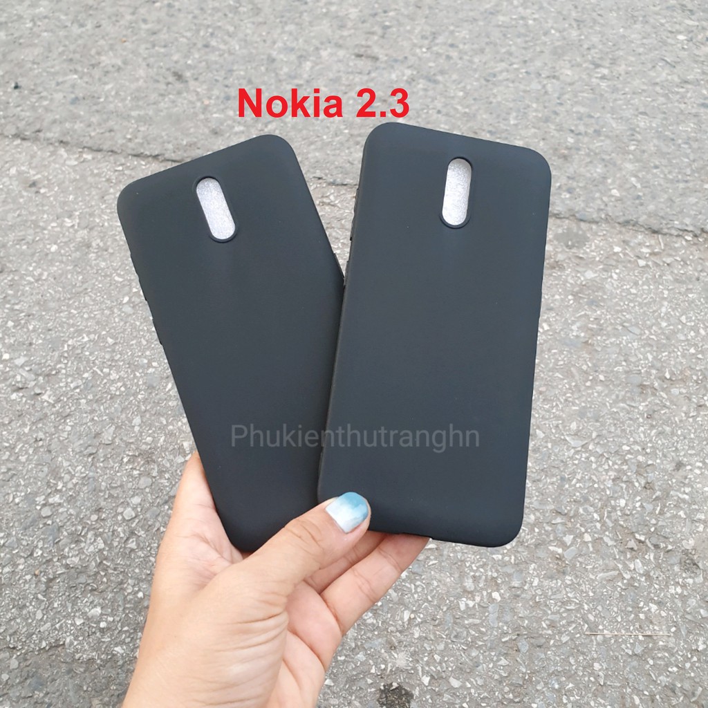 Ốp Lưng Silicone Dẻo Nokia 2.3 Dẻo Đen Nhám chống bám vân tay