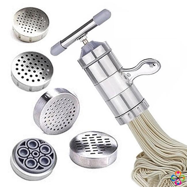 (BH 1 Đổi 1) Máy làm bún tươi, làm mì sợi tại nhà-5 lưỡi cho 5 dạng sợi khác nhau-Khuôn làm bánh lọt- Khuôn Làm Bánh Lọt, Dụng Cụ Làm Bún Mì Tươi