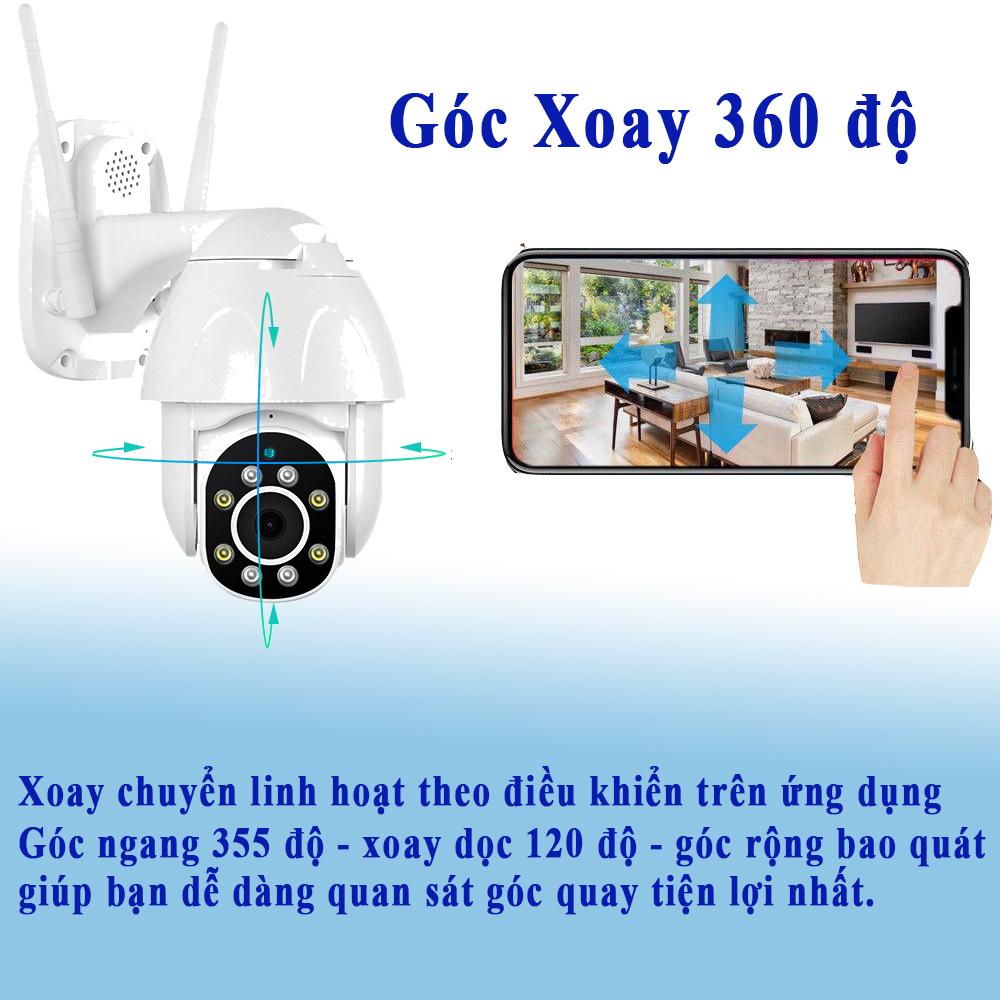 Tặng thẻ nhớ 32GB - Camera wifi P09 ngoài trời, camera trong nhà HD 2.0Mpx - 1920x1080 Hỗ trợ 8 đèn quay đêm có màu sắc nét